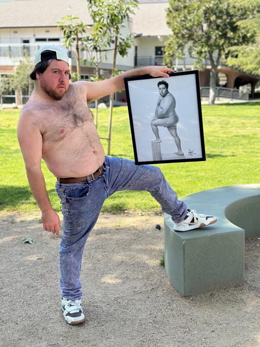 Nick's Half Nude Photo (Framed + Autographed)